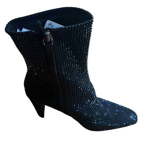 NWT ZARA Women’s Black Rhinestone Heeled Ankle Boots Size 8.5 US 38-39 EU - Picture 11 of 16